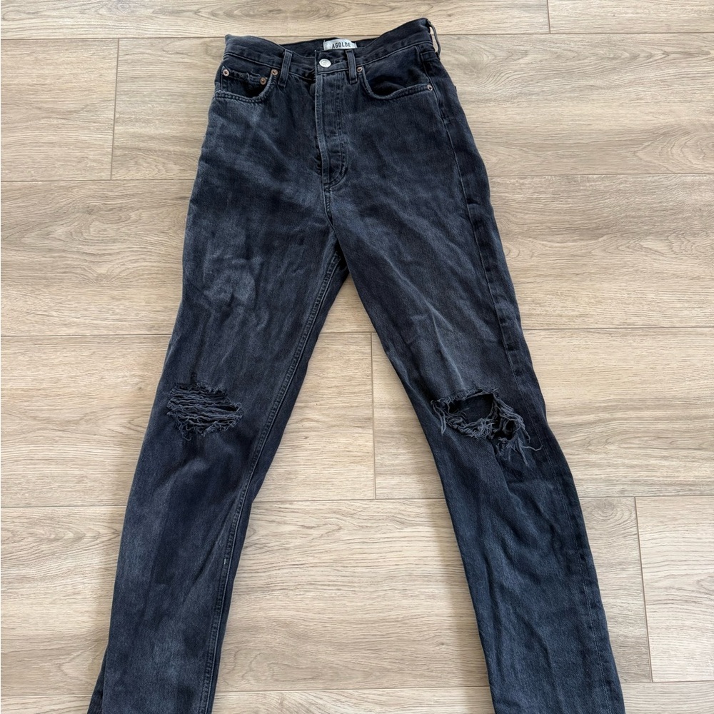 Agolde Black Faded High-Rise Jeans